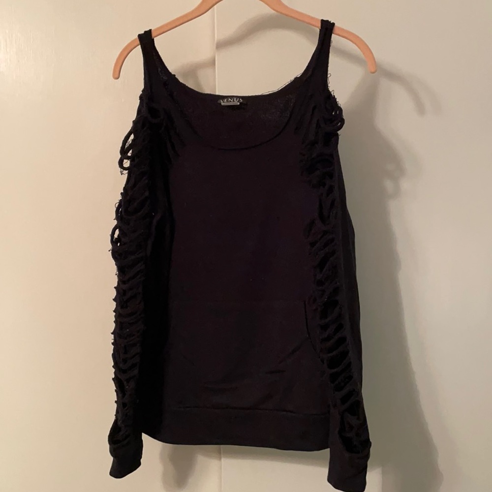 Venus sleeve cut out cold shoulder sweatshirt